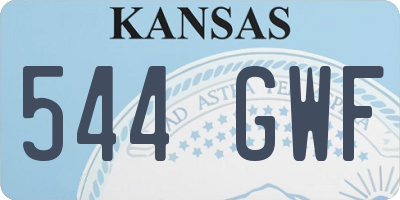 KS license plate 544GWF