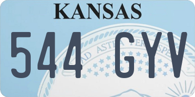 KS license plate 544GYV