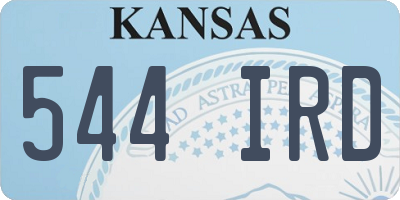 KS license plate 544IRD