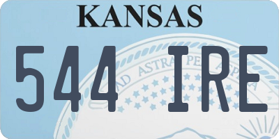 KS license plate 544IRE