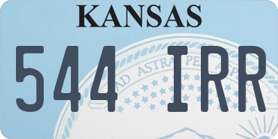 KS license plate 544IRR