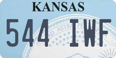 KS license plate 544IWF