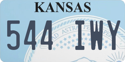 KS license plate 544IWY