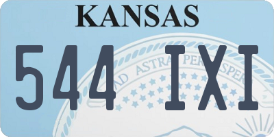 KS license plate 544IXI