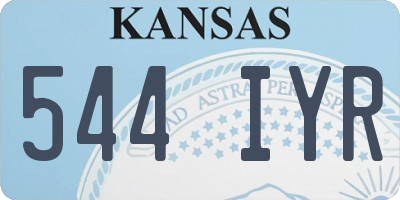 KS license plate 544IYR