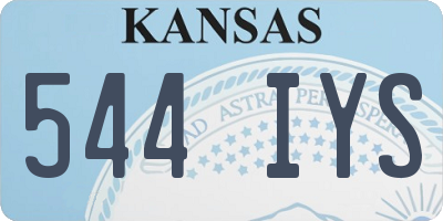 KS license plate 544IYS