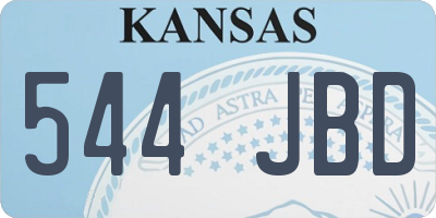 KS license plate 544JBD