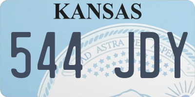 KS license plate 544JDY