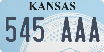 KS license plate 545AAA