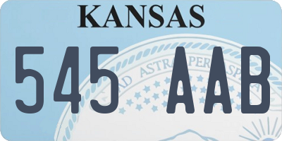 KS license plate 545AAB