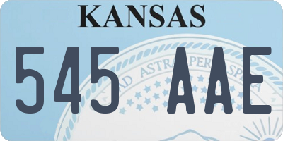 KS license plate 545AAE