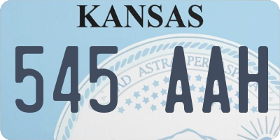 KS license plate 545AAH