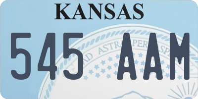 KS license plate 545AAM