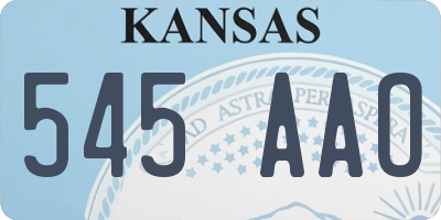 KS license plate 545AAO