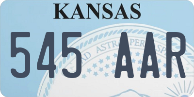 KS license plate 545AAR