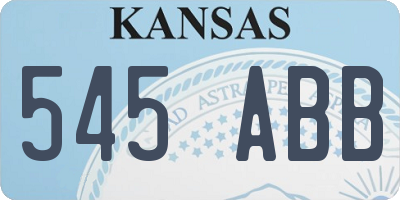 KS license plate 545ABB