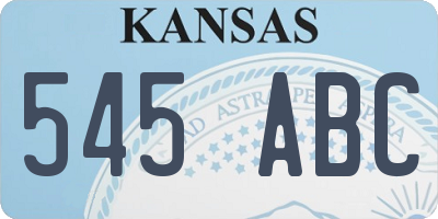 KS license plate 545ABC