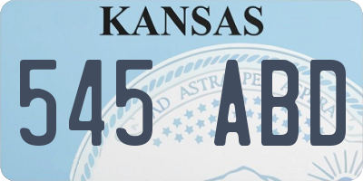 KS license plate 545ABD