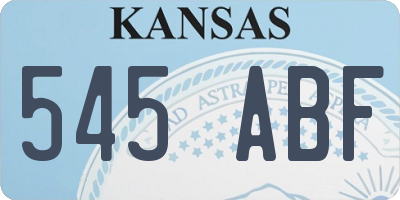 KS license plate 545ABF