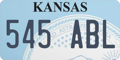 KS license plate 545ABL