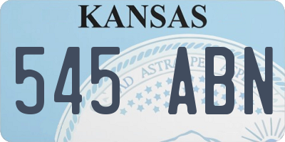 KS license plate 545ABN