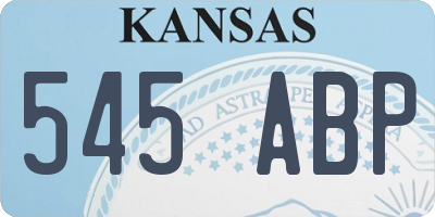 KS license plate 545ABP