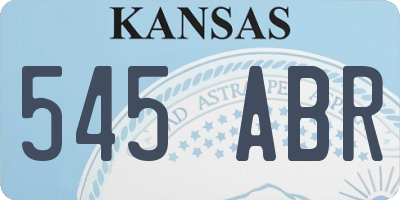 KS license plate 545ABR
