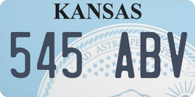 KS license plate 545ABV