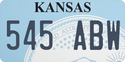 KS license plate 545ABW