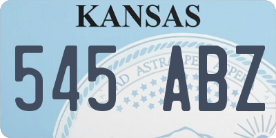 KS license plate 545ABZ