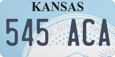 KS license plate 545ACA