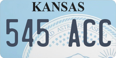 KS license plate 545ACC