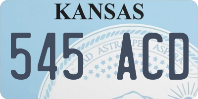 KS license plate 545ACD