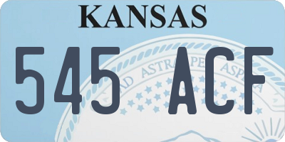 KS license plate 545ACF