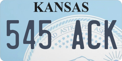 KS license plate 545ACK
