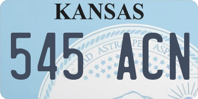 KS license plate 545ACN