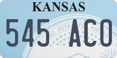 KS license plate 545ACO
