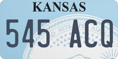 KS license plate 545ACQ