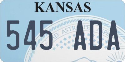 KS license plate 545ADA