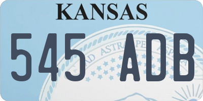 KS license plate 545ADB