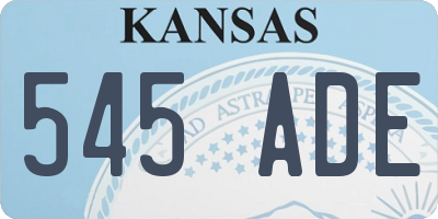 KS license plate 545ADE