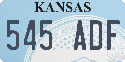 KS license plate 545ADF