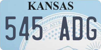 KS license plate 545ADG