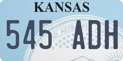 KS license plate 545ADH