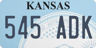 KS license plate 545ADK