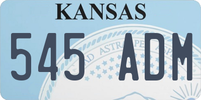 KS license plate 545ADM