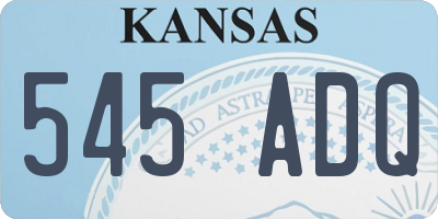KS license plate 545ADQ