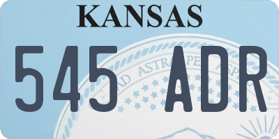 KS license plate 545ADR