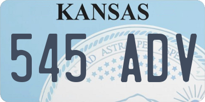 KS license plate 545ADV