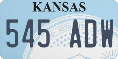 KS license plate 545ADW